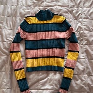 Stripped turtleneck sweater